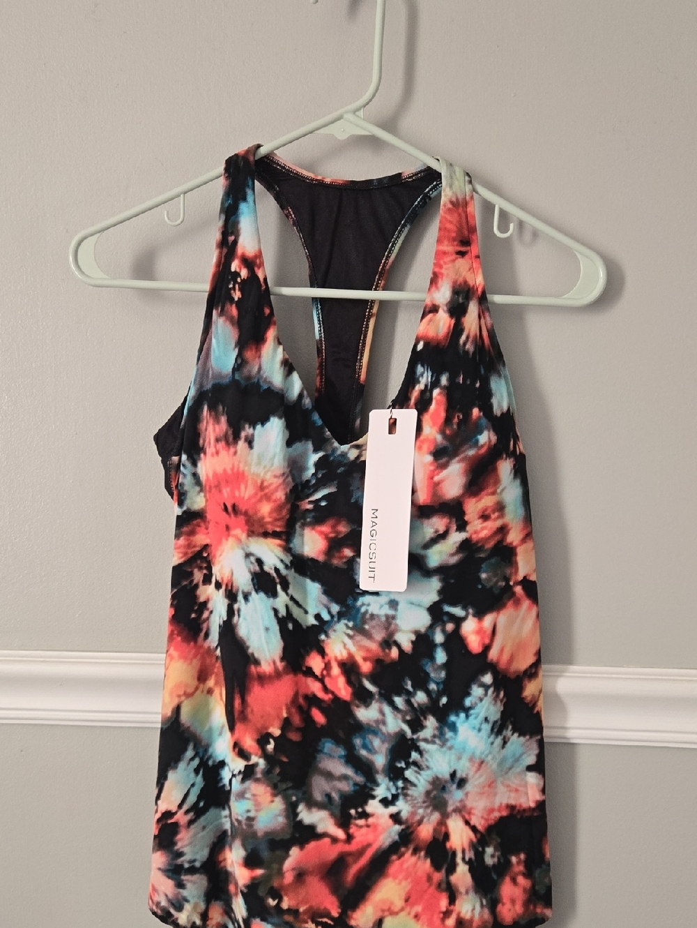Magicsuit Tie-Dye Racerback Tank Top in Black, Coral, Teal